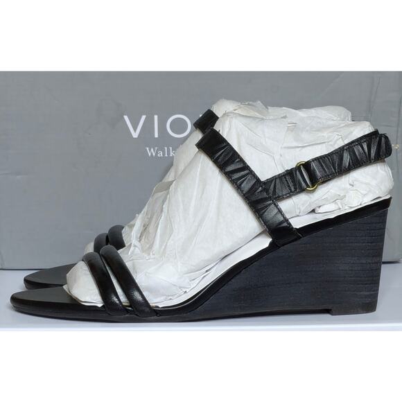 Vionic Black Strappy Wedge Sandals - Picture 2 of 6